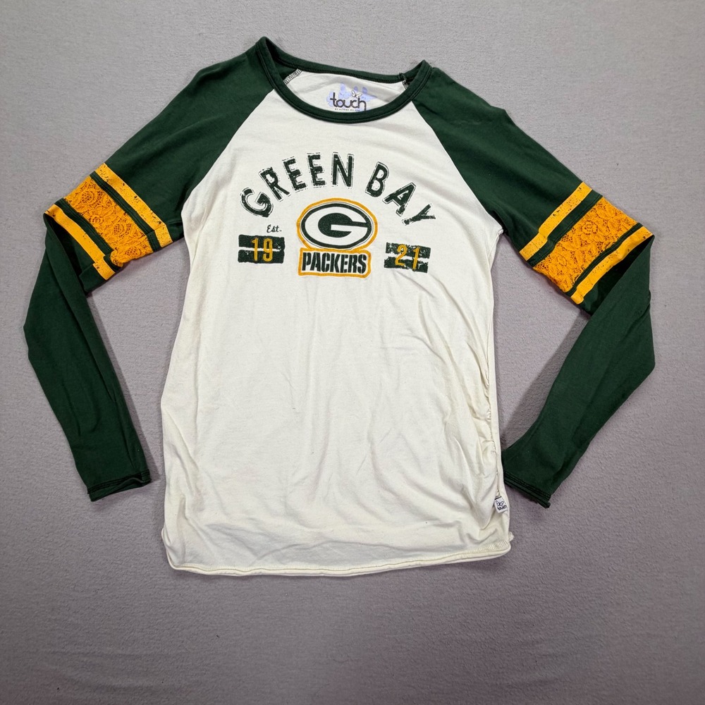 Touch Maternity Top Women S Good Green Raglan Lace Green Bay Packers Shirt